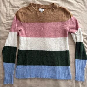 J. Crew Multicolor Striped Crew Neck Sweater